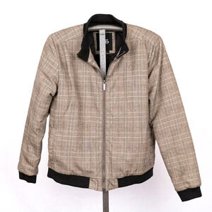 Native Youth England Men's Wicker Bomber Jacket MEDIUM AO Check Plaid Quilted